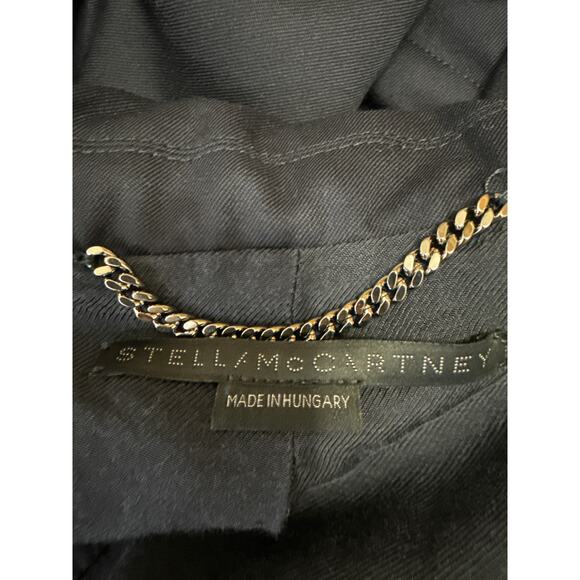 Stella McCartney Blue Gold Long Sleeve Double Breasted Blazer Coat Jacket Sz 14 - Picture 4 of 5